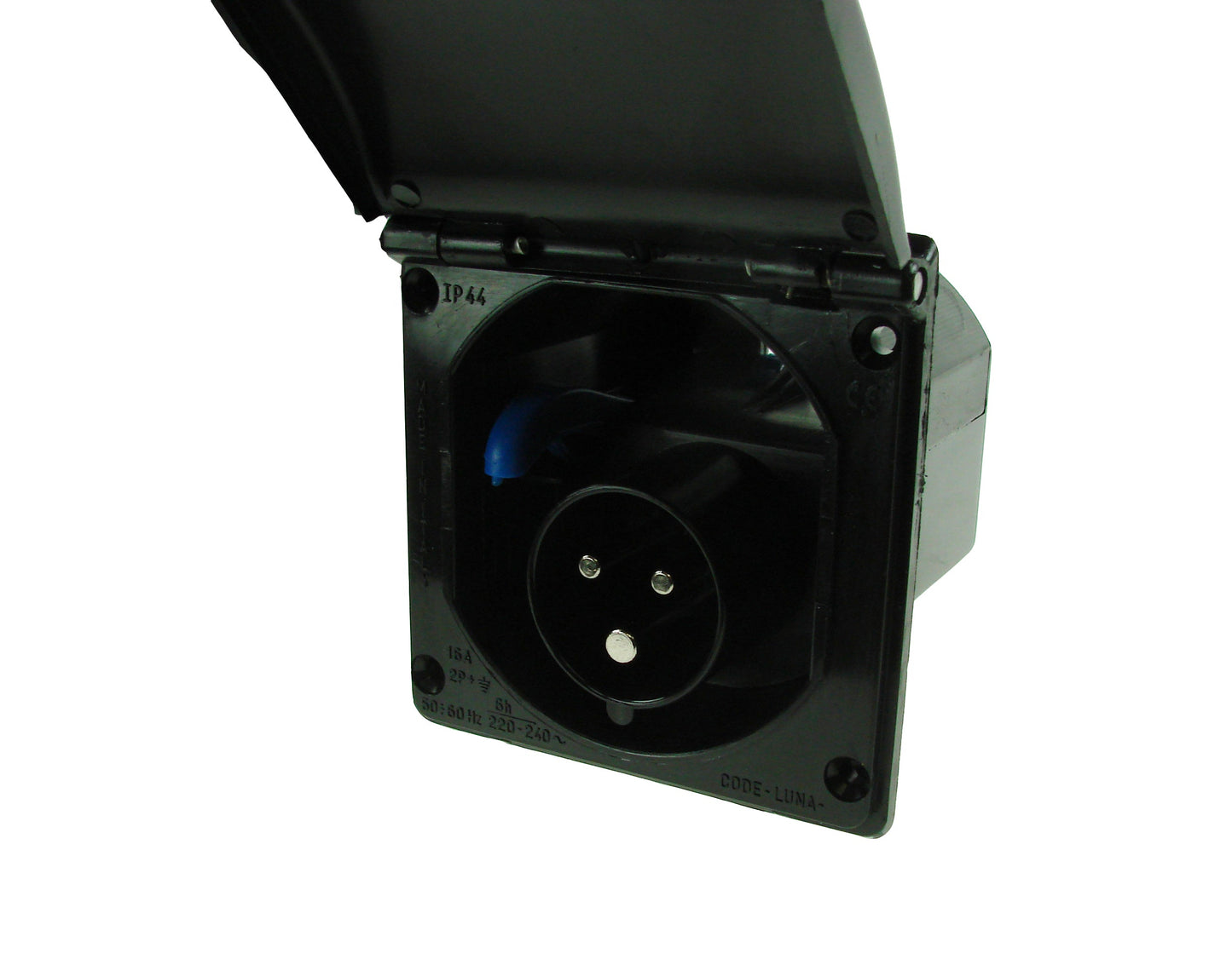 240V 16A Black Mains Flush Fit Socket