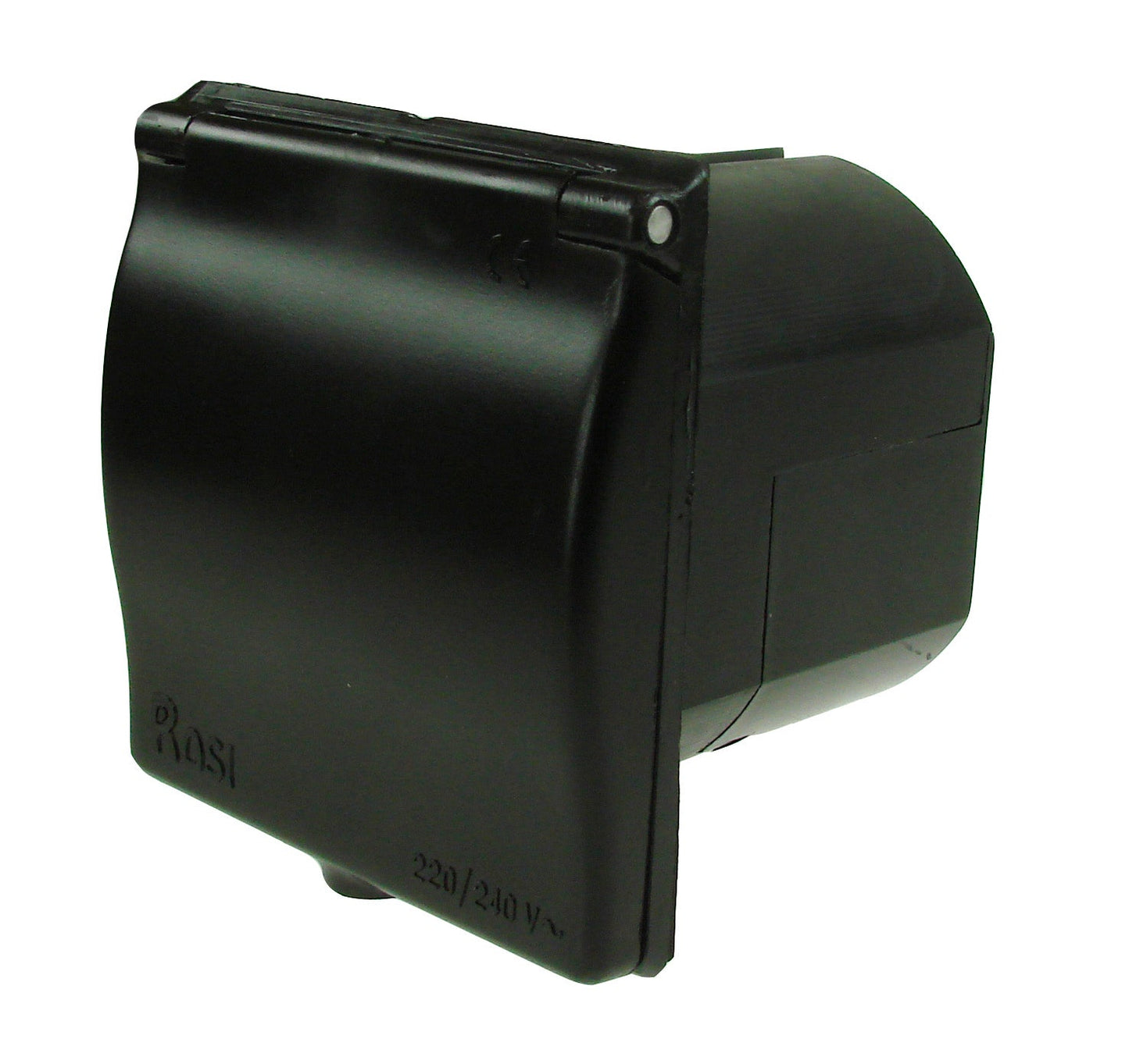 240V 16A Black Mains Flush Fit Socket