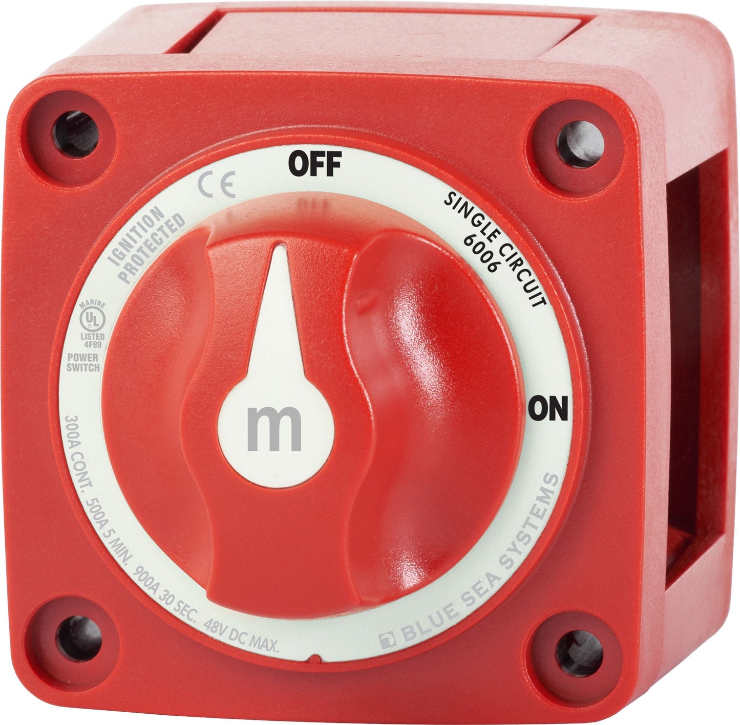 Bluesea m-Series Mini On-Off Battery Switch with Knob - Red - Isolator Switch 6006