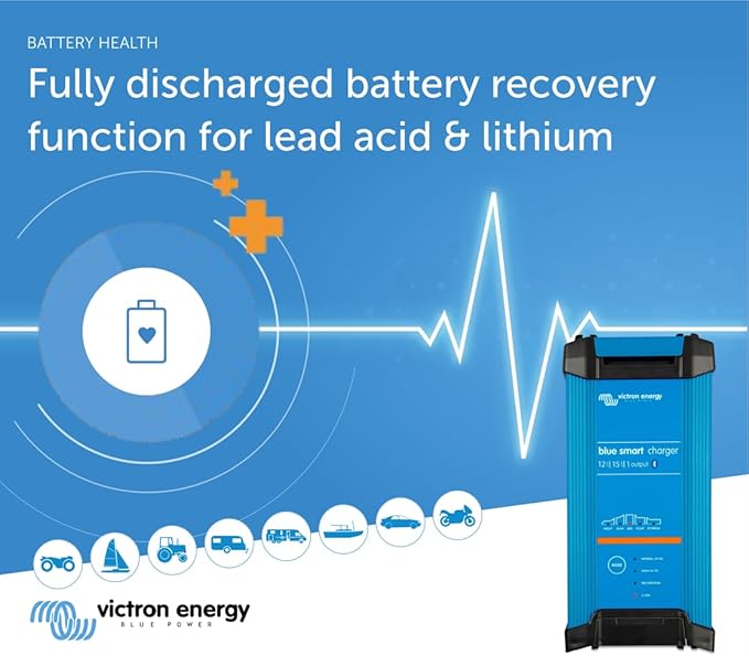 Victron Battery Charger 12/15 - Indoor (IP22) Blue Smart - 1 Output 230V UK