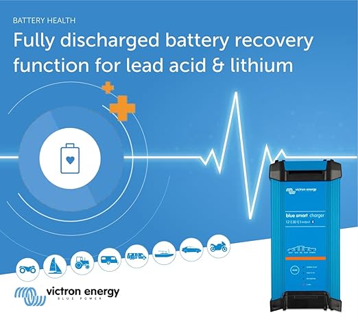 Victron Battery Charger 12/30 - Indoor (IP22) Blue Smart - 1 Output 230V UK