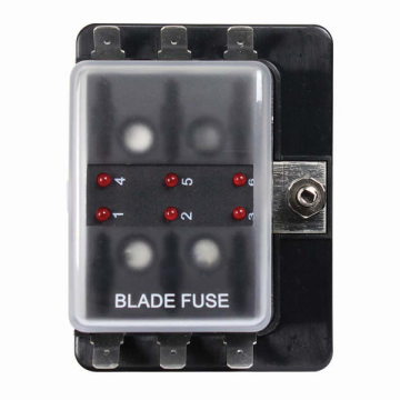 6 Way LED Standard Blade Fuse Holder