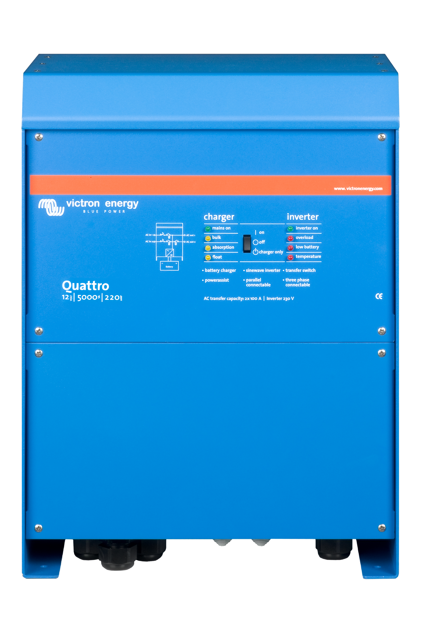 Victron Quattro 12/5000/220-100/100 – 12V 5000VA Inverter/Charger