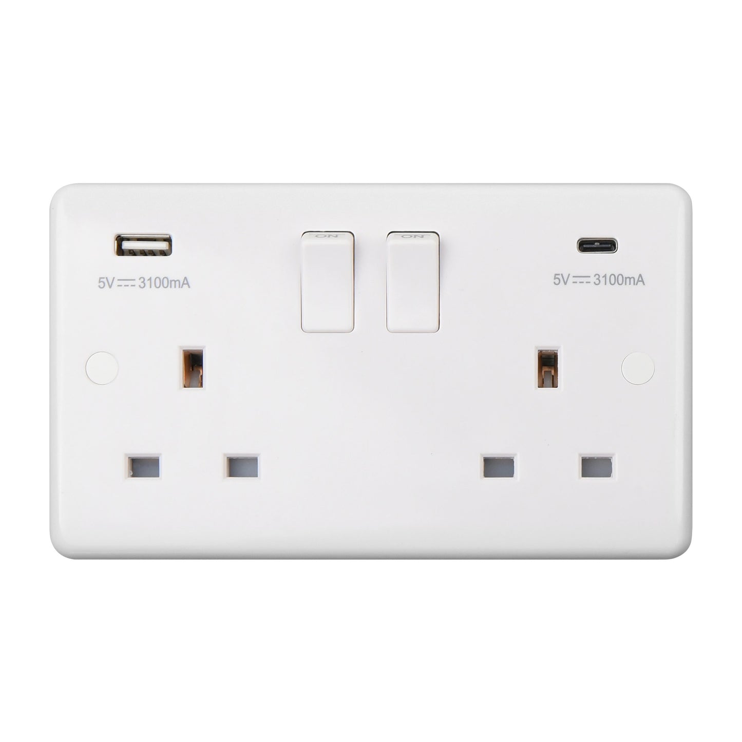 CHINT 2G 13A Switched Socket Outlets With USB Type A + Type C 3.1A (ST2320C)