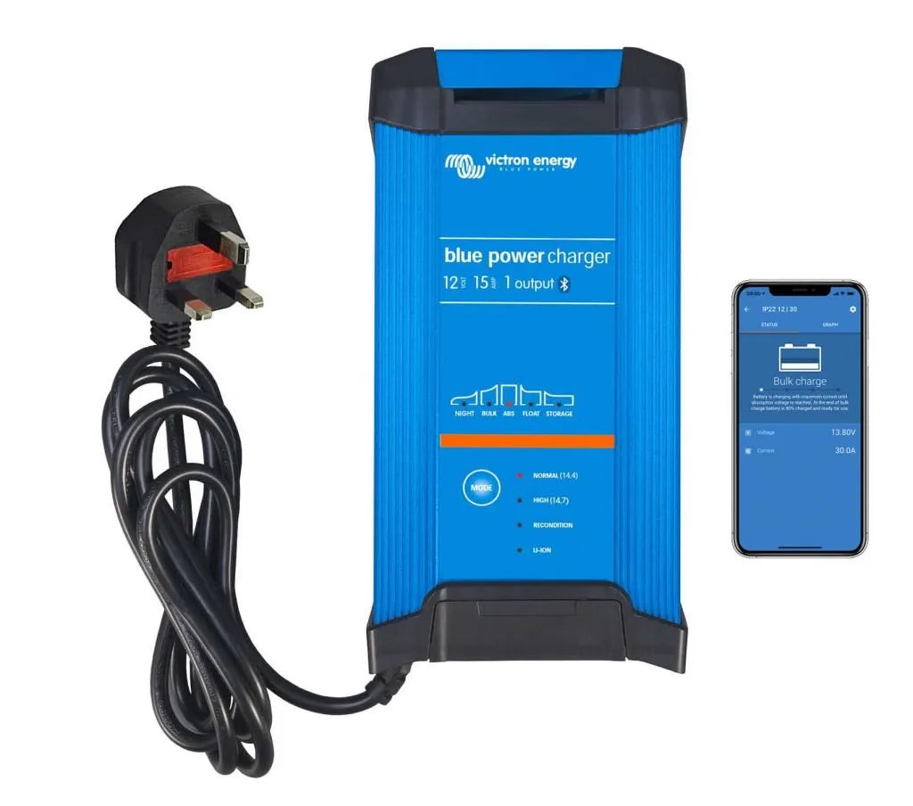 Victron Battery Charger 12/15 - Indoor (IP22) Blue Smart - 1 Output 230V UK