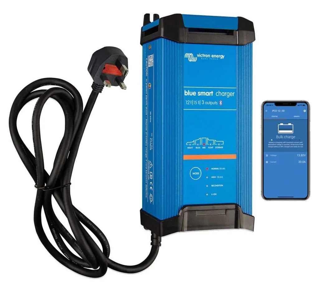 Victron Battery Charger 12/15- Indoor (IP22) Blue Smart - 3 Output 230V UK
