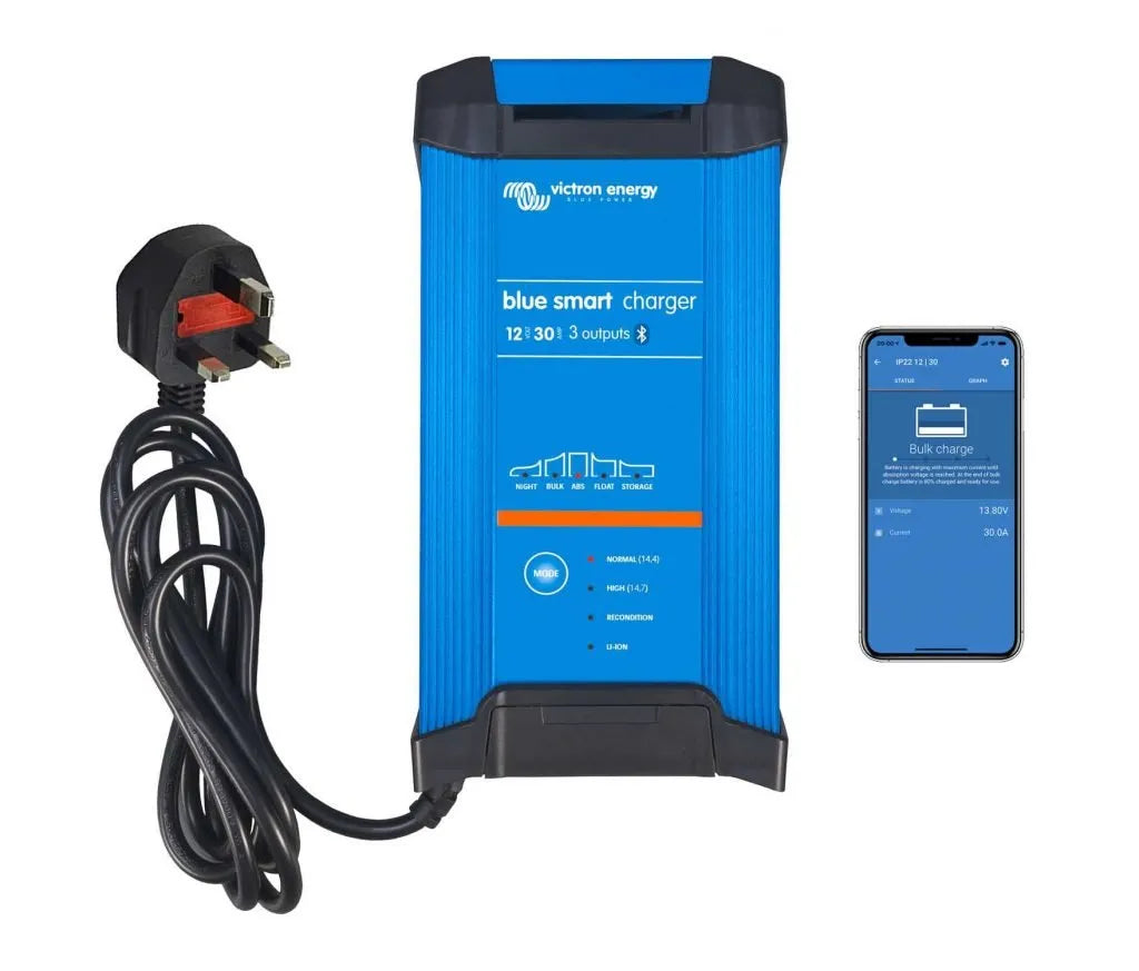 Victron Battery Charger 12/30 - Indoor (IP22) Blue Smart - 3 Output 230V UK
