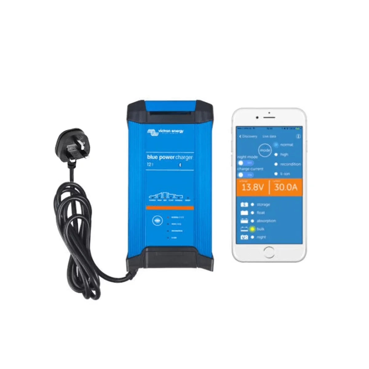 Victron Battery Charger 12/20 - Indoor (IP22) Blue Smart - 1 Output 230V UK
