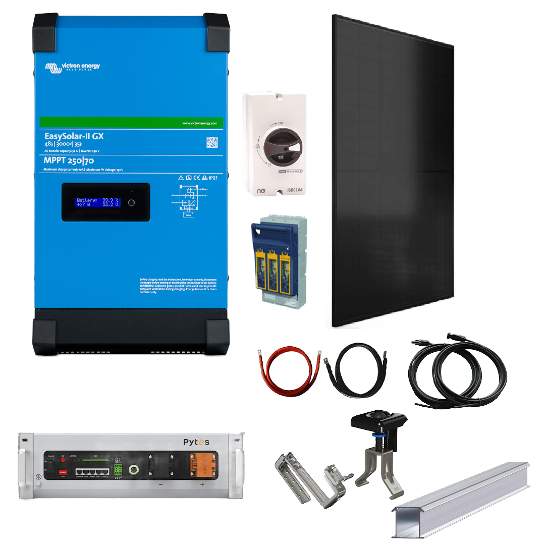 One Bedroom House Off Grid Kit Victron 3000 Easysolar 2 GX with Pytes Lithium Batteries & Solar Panels