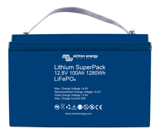 2 x Victron 100Ah Lithium SuperPack LiFePO4 Batteries