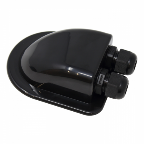 Waterproof Black Double Cable Entry Gland (3-7mm) For Motorhomes, Caravans, Campervans, Boats And Building Installations