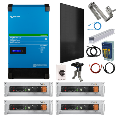 Two / Three Bedroom House Off Grid Kit Victron 5000 Easysolar 2 GX with Pytes Lithium Batteries & Solar Panels
