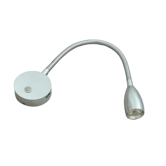 Gooseneck Led Flexible Reading Light 12v 24v Spotlight Touch Switch Dimmable Usb Map Lamp - Chrome
