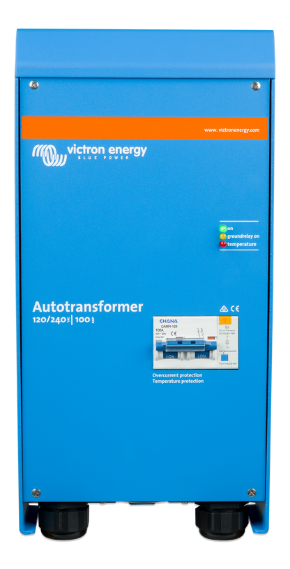Front view of Victron Autotransformer 120/240V 100A enclosed unit