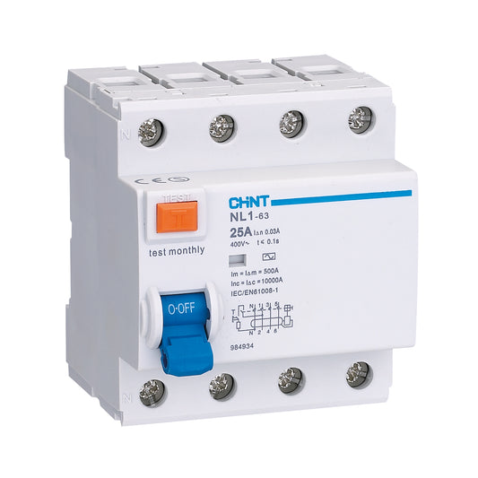 100A 4 Pole 100mA Type A Time Delayed RCD (NL1‑100‑4100/100‑S)