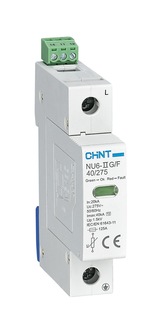 Type 2 20kA 275V 1P Surge Protective Device with Aux contact (NU6-II-G/F-1P)