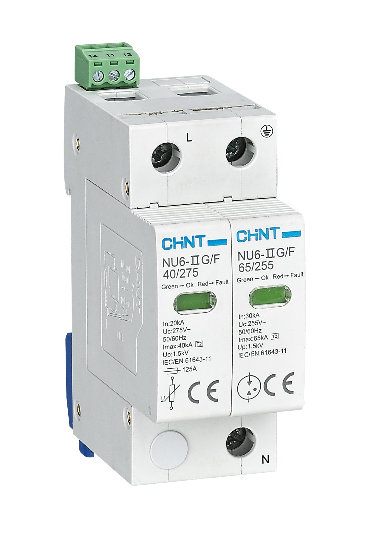 CHINT NU6-II Type 2 Surge Protection Device 1P+N - (NU6-II-G/F-1PN)