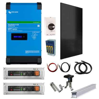 One Bedroom House Off Grid Kit Victron 3000 Easysolar 2 GX with Pytes Lithium Batteries & Solar Panels