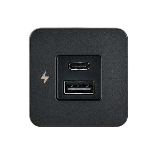 Scanstrut Tile 12V/24V Indoor Ultra Fast Dual USB Charger - Black Bezel