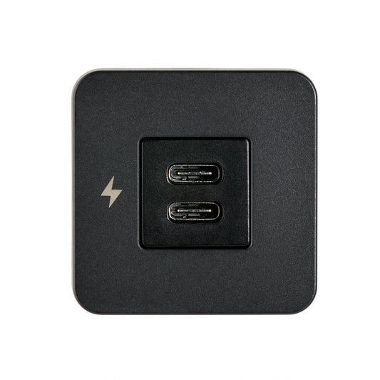 Scanstrut Tile 12V/24V Indoor Ultra Fast Dual USB-C Interior Charger - Black Bezel