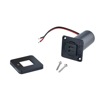 Scanstrut Tile 12V/24V Indoor Ultra Fast Dual USB-C Interior Charger - Black Bezel